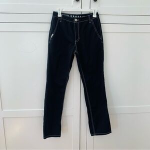 5 Star General Service Black White Stitch High Waist Straight Jeans Size 24